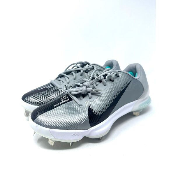 Nike men's 12 Force Zoom Trout 7 PRO Low Silver Baseball Cleats NEW DC9905 006 - Picture 7 of 9